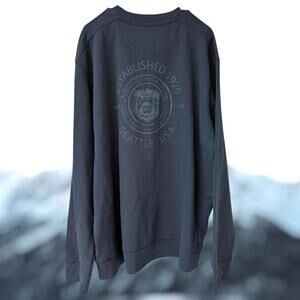 Eddie Bauer Men's XL Navy Blue Sweatshirt Heritage Wash Gorpcore Pullover Fleece